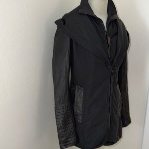 Rudsak Elise double coat black leather trim sleeves small s Wuthering